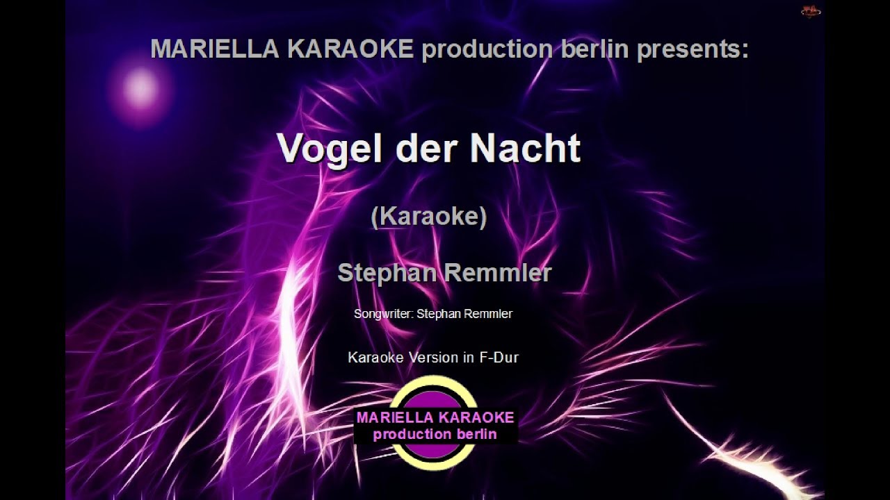 Stefan Remmler Vogel Der Nacht (Karaoke Version) - YouTube