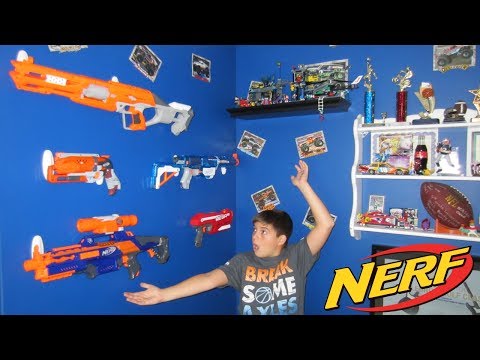Nerf Gun Wall DIY - Build in 5 minutes with 3M Command Hooks Nerf Gun Wall DIY - Build in 5 minutes with 3M Command Hooks