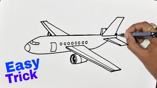 Aeroplane Drawing | How to Draw Aeroplane | aeroplane drawing easy