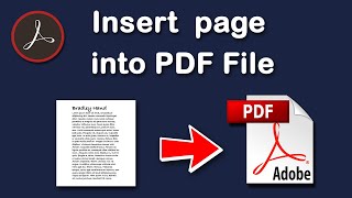 How to insert a page into an existing PDF document using Adobe Acrobat Pro DC