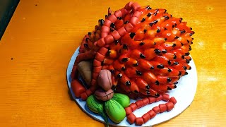 How to make Palm fruit cake/ traditional marriage cake/how to make Fondant kolanuts and garden eggs