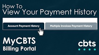 MyCBTS Billing Portal | Viewing Your Payment History