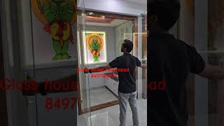 Gold Glass Hendal Pooja room Glass door #poojaroom #GlassHendal#mandir #temple door