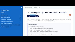 Portswigger: Finding and exploiting an unused API endpoint