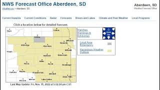 (No EAS) Local Area Emergency message on WXM25 Aberdeen, SD