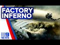 Brisbane industrial fire fills sky with toxic smoke | 9 News Australia