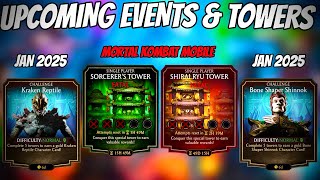 UPDATED UPCOMING EVENTS,TOWERS \u0026 CHALLENGES IN MK MOBILE.