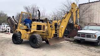 2005 VERMEER V120 RIDE ON TRENCHER BACKHOE COMBO PRE-EMISSIONS CUMMINS DIG TEST