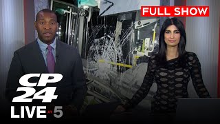 GO bus windshield shattered by thrown rock on highway | CP24 Live at Five for Dec. 6, 2024