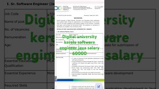 Kerala dig university java software engineer 2 years experience#shorts #job #itjob