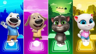 Talking Tom and Friends Hank vs Ben vs Tom vs Angela in Tiles Hop Coffin Dance