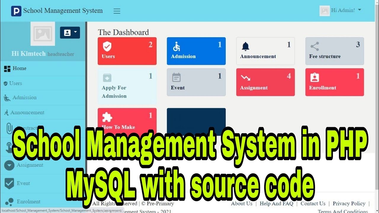 School Management System In Php Mysql With Source Code Youtube