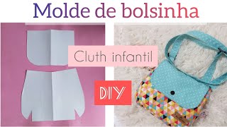 Molde da bolsinha Cluth infantil. DIy costura CRIATIVA