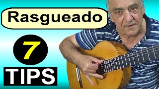 How to play rasgueado. 7 tips. Flamenco guitar lesson