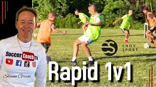 SoccerCoachTV - Try this Rapid 1v1 drill with your team. (Small goals provided by EnovSport.com).