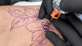 Whip Shading Flower Tattoo