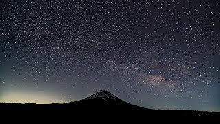 朝霧高原より富士と星空