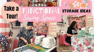 SEWING ROOM STORAGE IDEAS \u0026 HOW TO HAVE A FUNCTIONAL SEWING ROOM ~ORGANIZE YOUR SEWING ROOM DETAILS