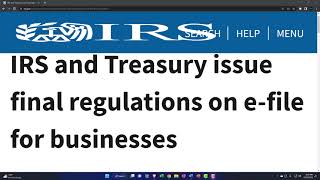 IRS and Treasury issue final regulations on e-file for businesses