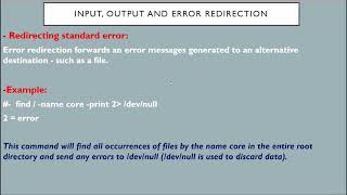27 Input Output and Error Redirection