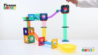 PicassoTiles PicassoToys Magnetic Tiles Marble Run Building Blocks DIY Play Ideas Kids Fun Time