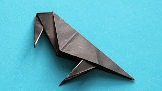 【折り紙】カラスの簡単な折り方！1枚で作る鳥の伝承折り紙の折り方[Origami World]