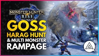 Monster Hunter Rise | Goss Harag Hunt \u0026 Multi Monster Rampage Mayhem Gameplay