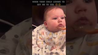 When your baby learns to say no😅 | cute baby video #shortsfeed #viral #trending #cute #baby #fyp