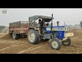 swaraj 742 fe tractor is pulling the trolley full of soil very easily powerful tractor