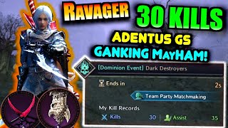 GANKING 30 KILLS in IMMORTALITY ADENTUS GS MayHAM! | PvP Play By Play