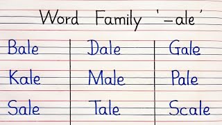 Word Families Part - 27|Word Family ' - ale '| ' - ale ' Words For Kids|Phonics For Kids|