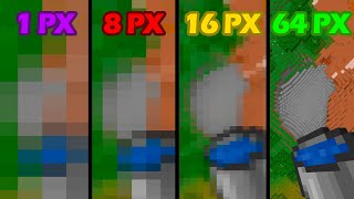 water bucket MLG with 1px, 4px, 8px, 16px, 64px