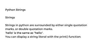 Python Strings | Strings