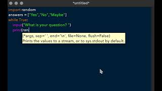 Simple "Magic 8 ball" game in Python