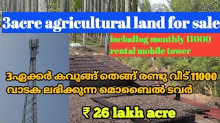 3 ഏക്കർ സ്‌ഥലം വിൽപ്പനയ്ക്ക്/3acre agricultural land for sale#forsale