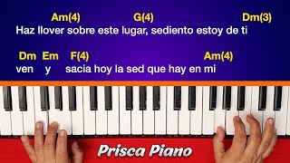 Cómo tocar en piano fácil el canto Haz llover de José  Luis Reyes acordes y melodía