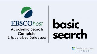 How to Search EbscoHost Academic Search Complete