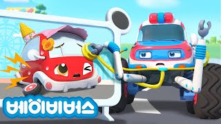 🚑🚒🚔다섯 꼬마차가 부릉 부릉 부릉 ~ | 탈것 동요 | 뉴몬스터차 | 어린이 | 키즈 | 베이비버스 인기동요 | BabyBus