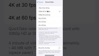 Video Recording Quality Settings on iPhone 14 & iPad iOS