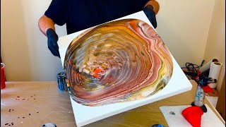 Funnel Pour with METALLICS - WOW!! 👀 Look at those lines!! Abstract Acrylic Art Painting