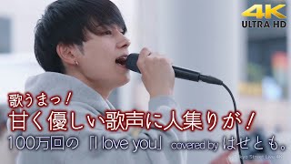 【 歌うま 】甘く優しい歌声に人集りが！　100万回の「I love you」/ Rake（ covered by はせとも。）4K映像