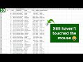 40 keyboard shortcuts no mouse challenge... using excel without touching the mouse