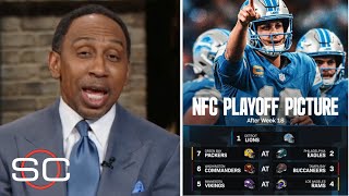 ESPN breaks NFC Wild Card: Lions clinch 1-seed, Packers vs Eagles, Vikings vs Rams, Commanders win?