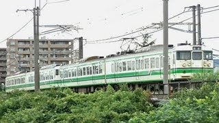 貴重！オール電動車の115系ｸﾓﾊ114-1560+ｸﾓﾊ115-1519+ｸﾓﾊ114-1557+ｸﾓﾊ115-1515