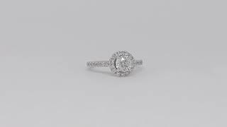 14k White Gold Round Cut Diamond with Halo Engagement Ring (1.16 ct. t.w.)