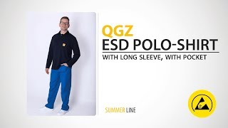 QGZ - ESD POLO-SHIRT - with long sleeve, with pocket