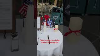 Table is set for the Fallen Soldier at #Disneyland #memorialday #thankyouforyourservice #usa #usmc