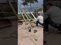 the process of exploding a firecracker using a bamboo barrel