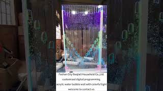 modern color changing led digital programming dancing fountain bubble water wall room divider screen