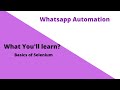 Basics of Selenium | Whatsapp Automation 3.0
